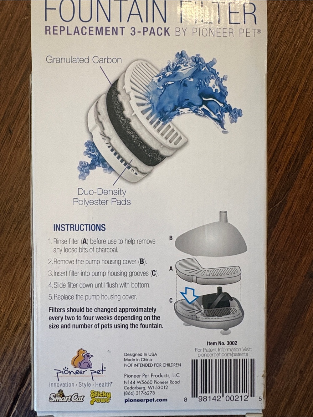 PIONEER Fountain Filter Replacement 3-Pack – White, Set of 2 - Picture 2 of 5